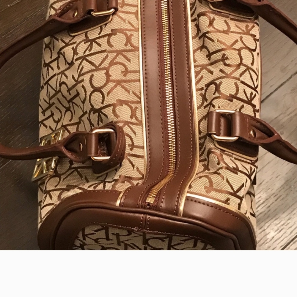 Calvin Klein Brown & Tan Monogram Handbag